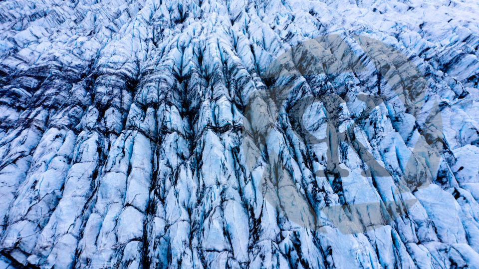 Aerial shot of glacier