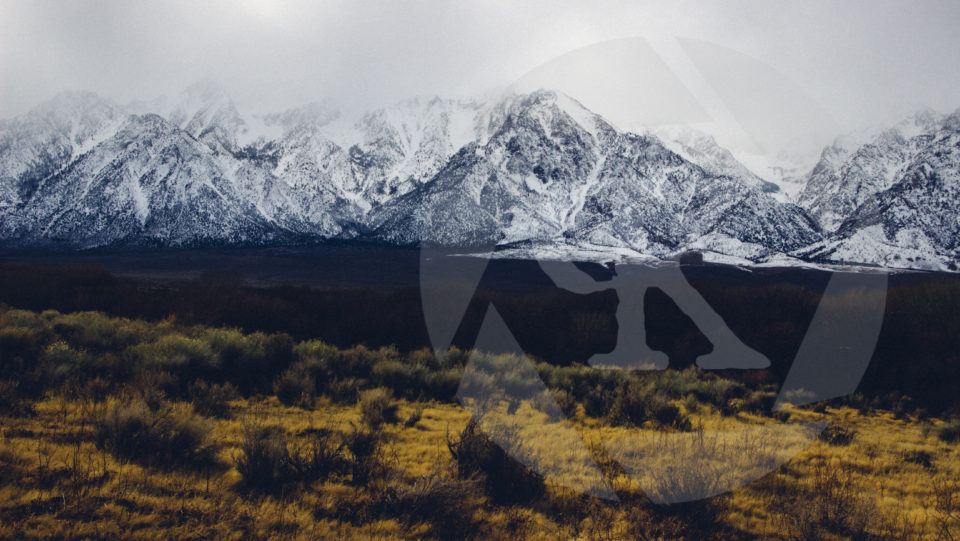 Snow-capped mountain peaks of Sierra Nevada